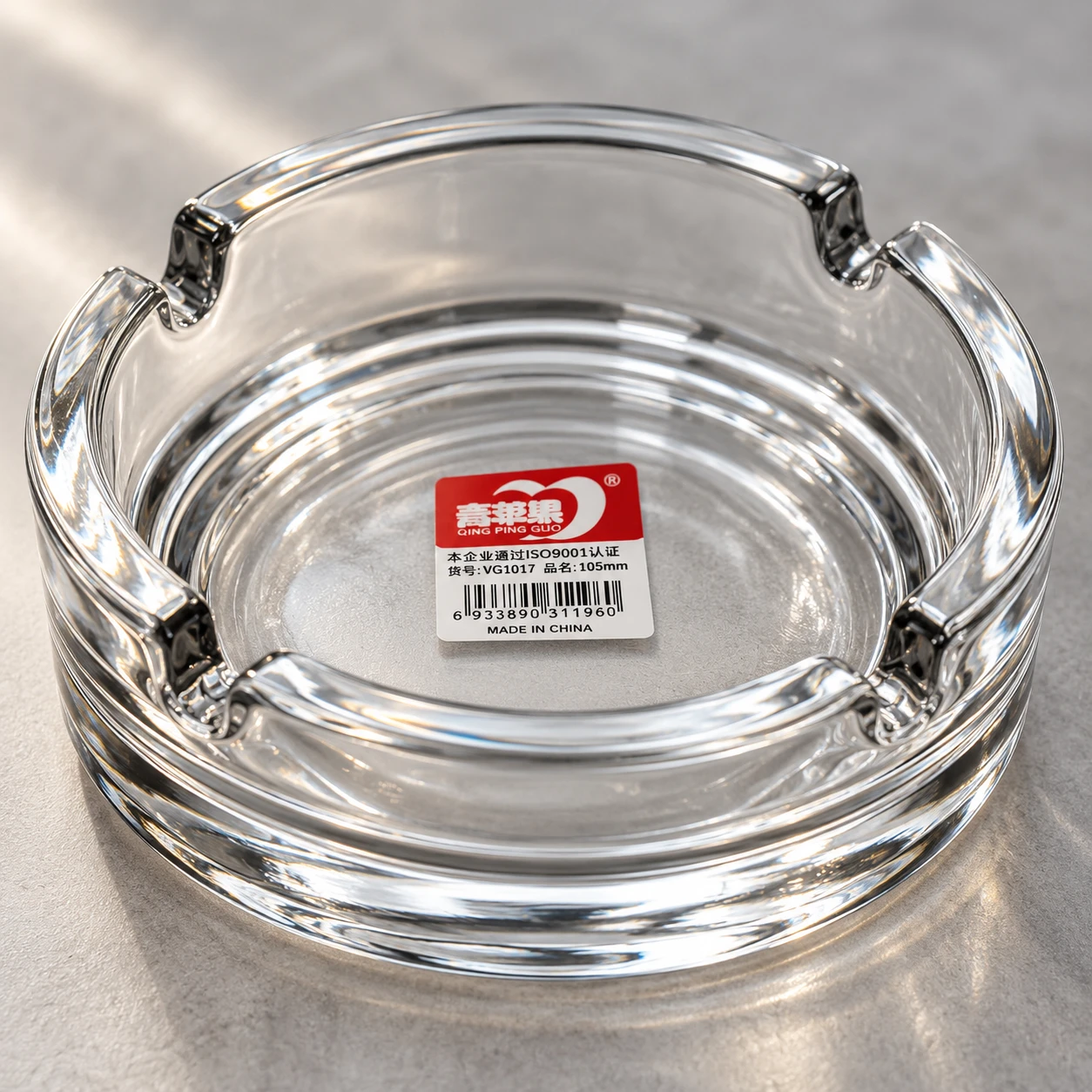 Crystal Clear Round Glass Ashtray - view 4